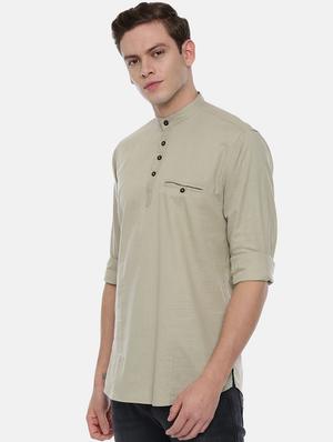 green solid casual shirt - 17568616 - Standard Image - 2