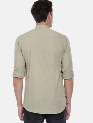 green solid casual shirt - 17568616 - Standard Image - 3