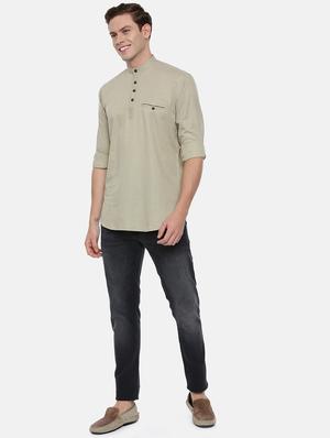 green solid casual shirt - 17568616 - Standard Image - 4