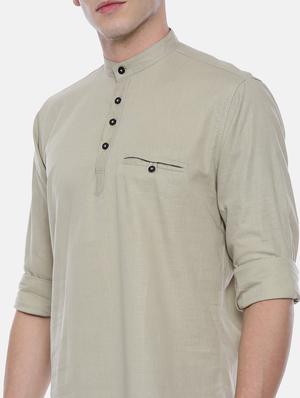 green solid casual shirt - 17568616 - Standard Image - 5
