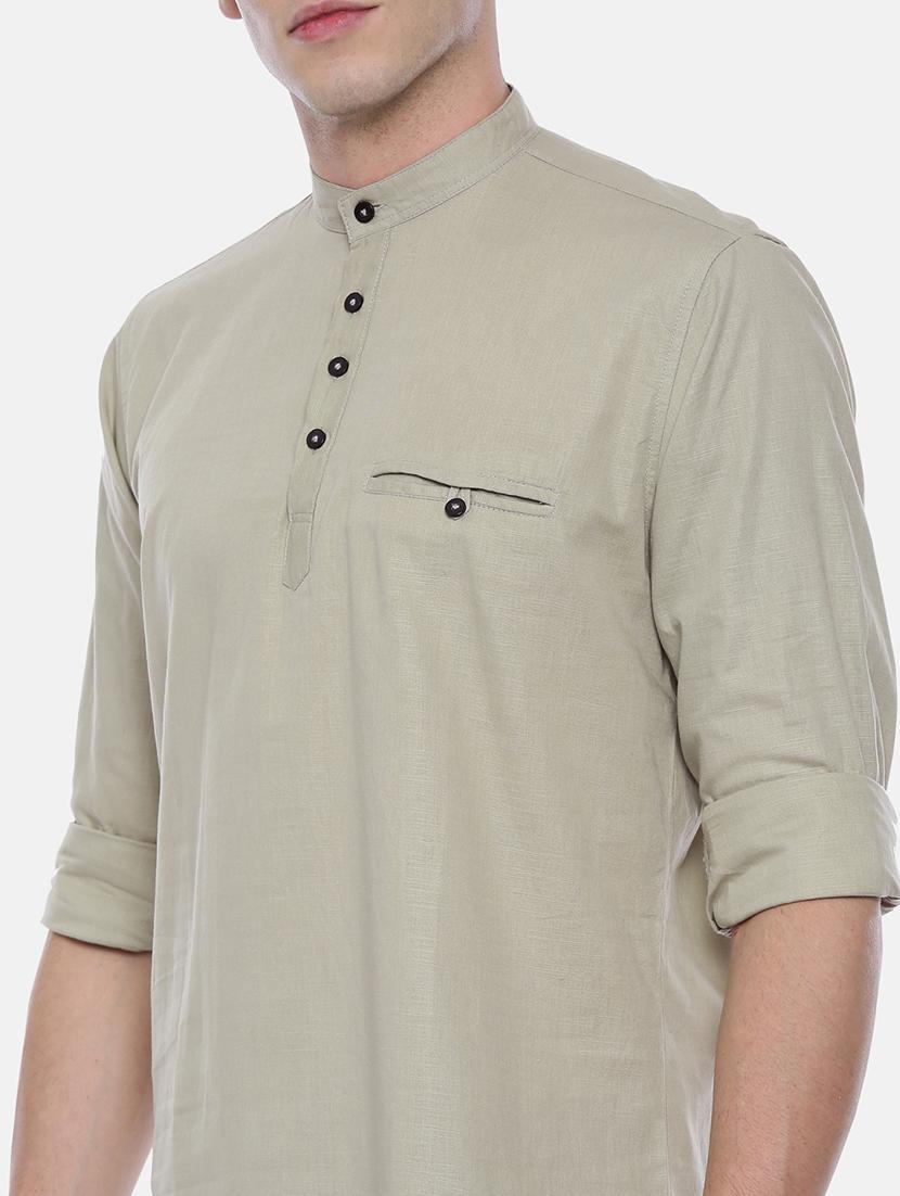 green solid casual shirt - 17568616 - Zoom Image - 5