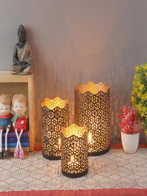 black tealight glass set of 3 - 17568625 - Very Small Image - 1