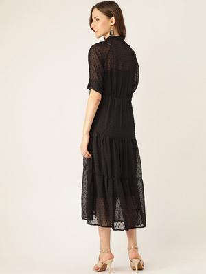 dobby detail tiered dress - 17568656 - Standard Image - 3
