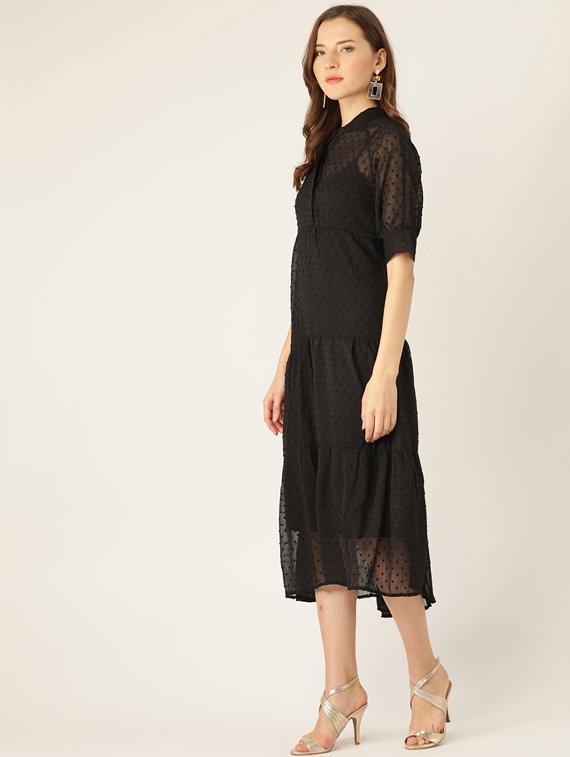 dobby detail tiered dress - 17568656 - Zoom Image - 2