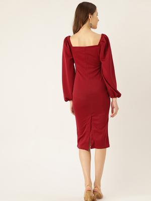 puff sleeves bodycon dress - 17568658 - Standard Image - 3