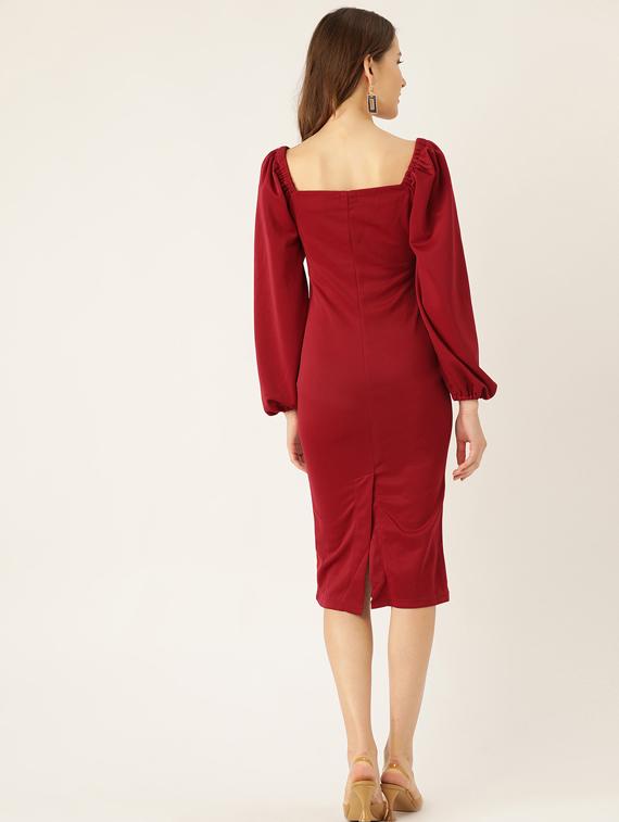 puff sleeves bodycon dress - 17568658 - Zoom Image - 3