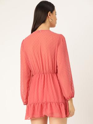 dobby detail wrap dress - 17568667 - Standard Image - 3