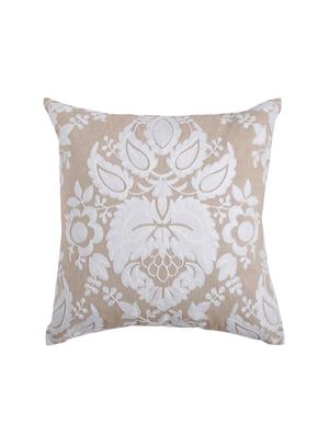 beige & white beautiful flower embroidery cushion cover - 17568987 - Standard Image - 2