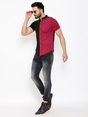black color block casual shirt - 17569137 - Standard Image - 3
