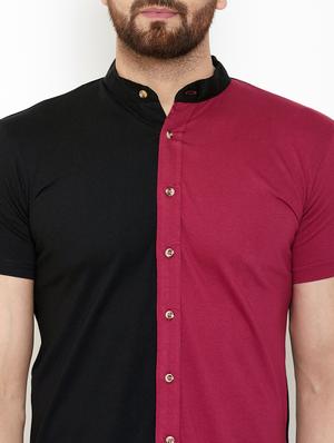 black color block casual shirt - 17569137 - Standard Image - 4