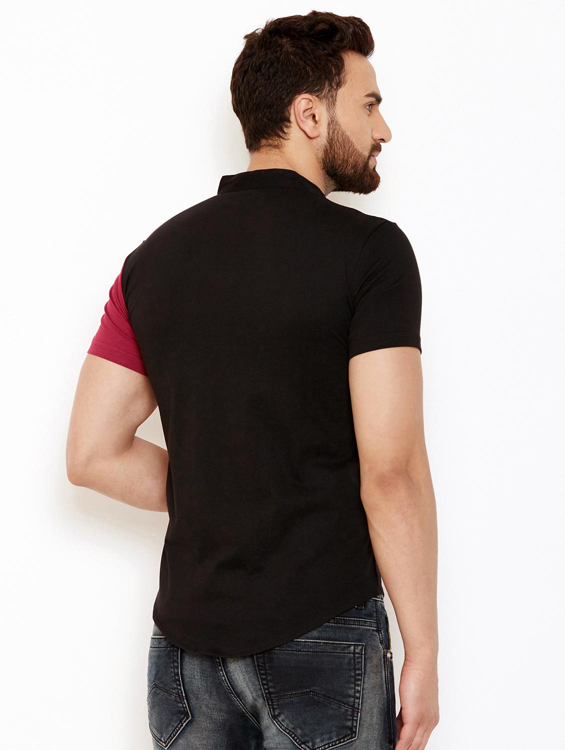 black color block casual shirt - 17569137 - Zoom Image - 2