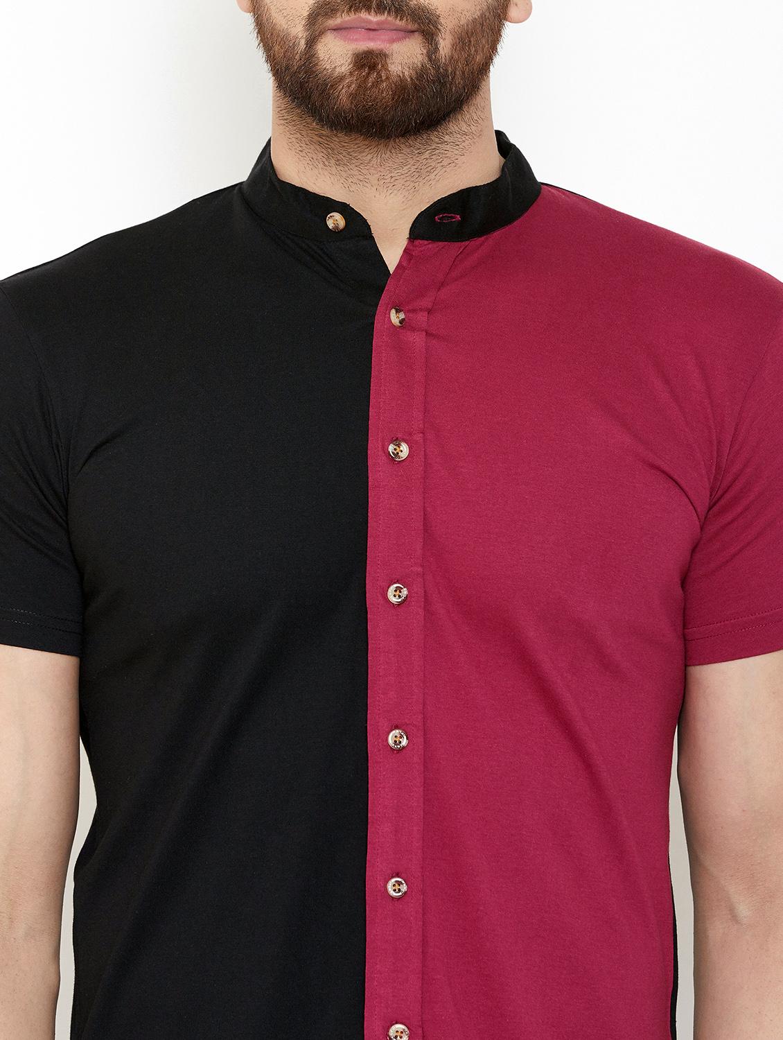 black color block casual shirt - 17569137 - Zoom Image - 4