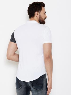 grey color block casual shirt - 17569138 - Standard Image - 2