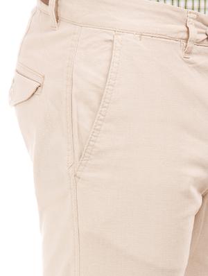 beige solid flat front casual trouser - 17569301 - Standard Image - 5