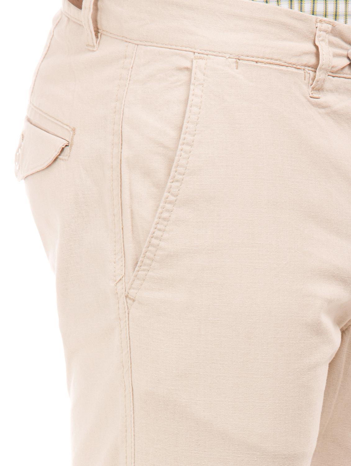 beige solid flat front casual trouser - 17569301 - Zoom Image - 5