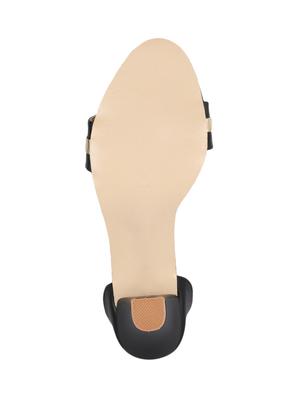 black synthetic ankle strap sandals - 17569507 - Standard Image - 4