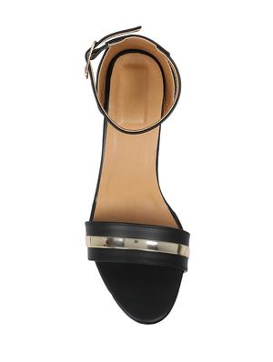 black synthetic ankle strap sandals - 17569507 - Standard Image - 5