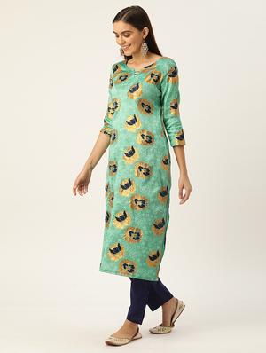 blue silk straight pant suits unstitched suit - 17569524 - Standard Image - 3