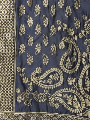 blue silk straight pant suits unstitched suit - 17569524 - Standard Image - 6