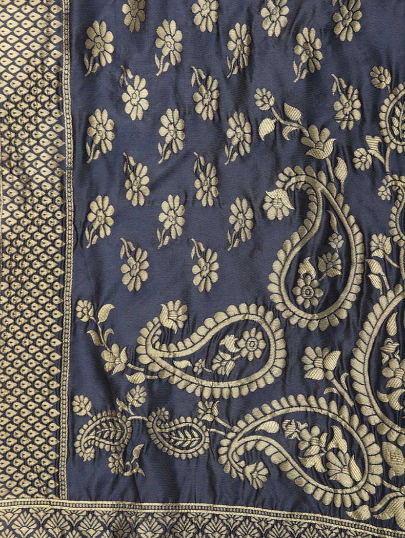 blue silk straight pant suits unstitched suit - 17569524 - Zoom Image - 6