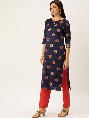 blue silk straight pant suits unstitched suit - 17569536 - Standard Image - 3