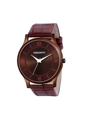 timesmith brown leather brown dial watch for men with free sunglasses ctc-009-wmg-002 - 17569797 - Standard Image - 2