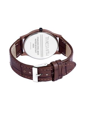 timesmith brown leather brown dial watch for men with free sunglasses ctc-009-wmg-002 - 17569797 - Standard Image - 3
