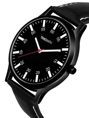 timesmith black leather black dial watch for men with free sunglasses ctc-014-wmg-002 - 17569802 - Standard Image - 3