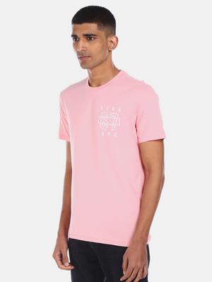 pink chest print t-shirt - 17569941 - Standard Image - 2