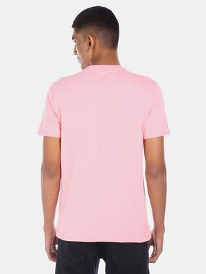 pink chest print t-shirt - 17569941 - Standard Image - 3