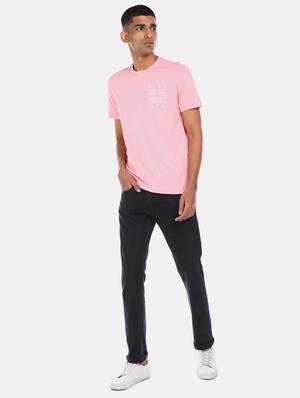 pink chest print t-shirt - 17569941 - Standard Image - 4