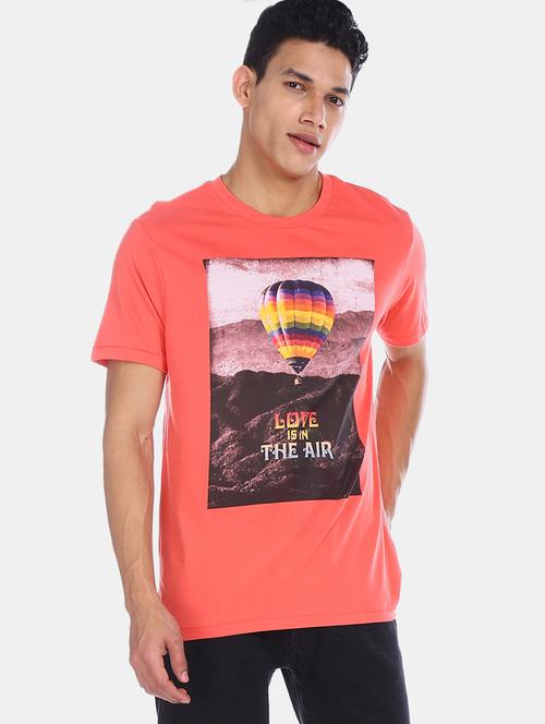 peach front print t-shirt - 17569981 - Standard Image - 1