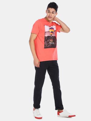 peach front print t-shirt - 17569981 - Standard Image - 4
