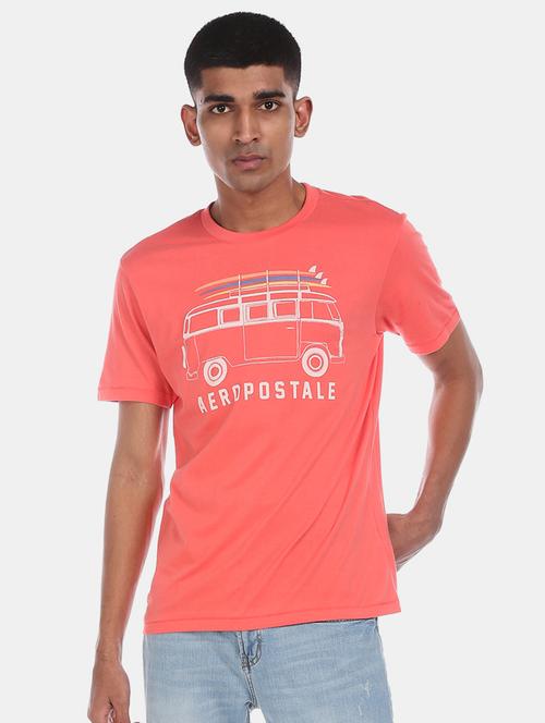 coral chest print t-shirt - 17569986 - Standard Image - 1