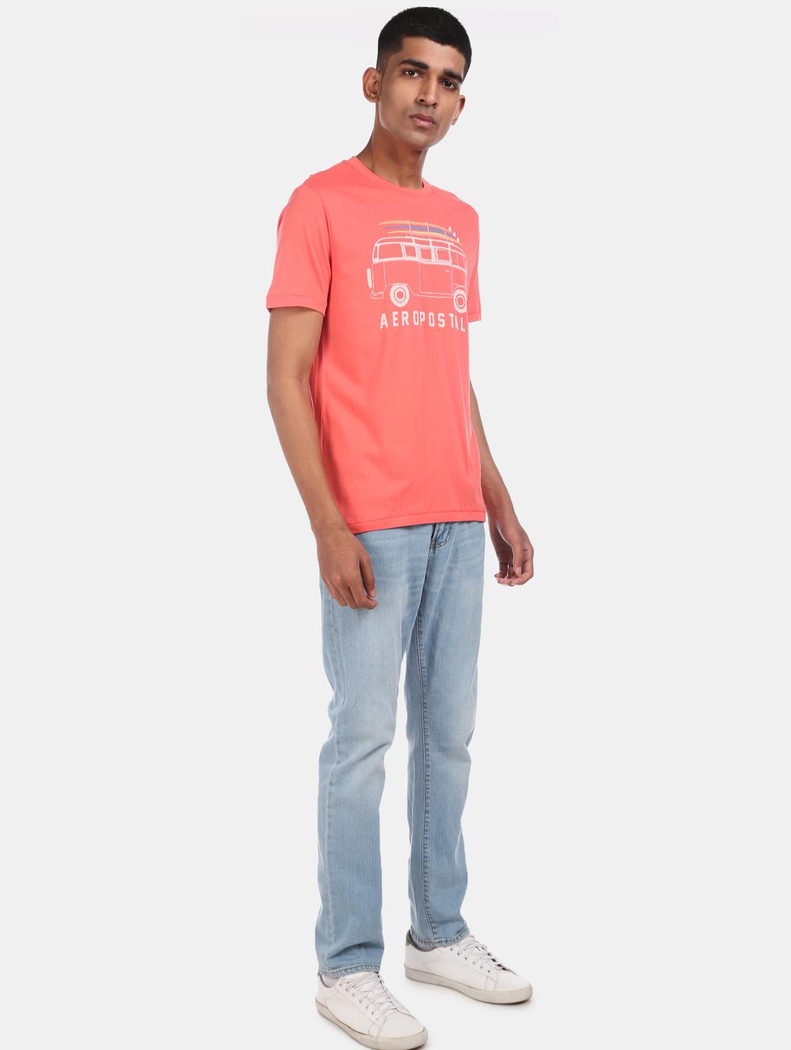 coral chest print t-shirt - 17569986 - Zoom Image - 4