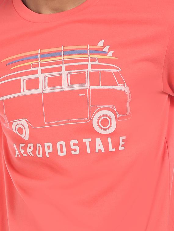 coral chest print t-shirt - 17569986 - Zoom Image - 5