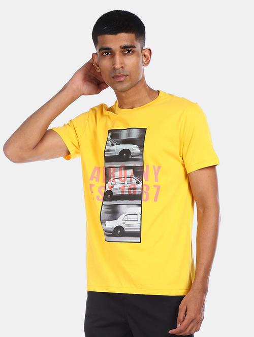 yellow front print t-shirt - 17570011 - Standard Image - 1