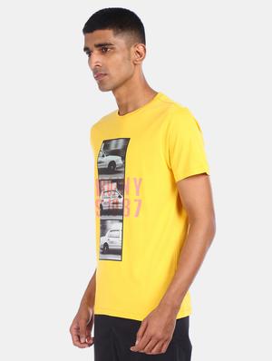 yellow front print t-shirt - 17570011 - Standard Image - 2