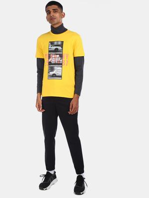 yellow front print t-shirt - 17570011 - Standard Image - 4