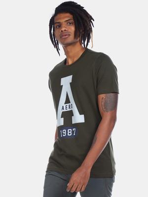 olive green front print t-shirt - 17570050 - Standard Image - 2