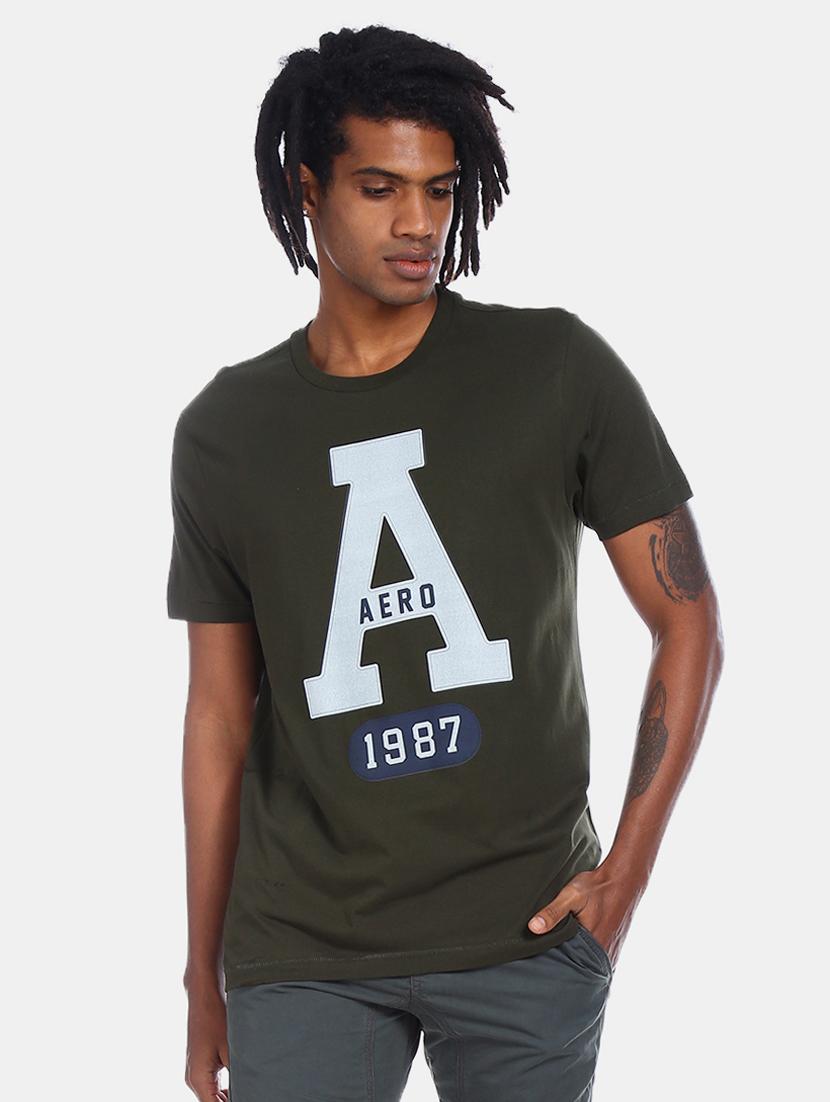 olive green front print t-shirt - 17570050 - Zoom Image - 1