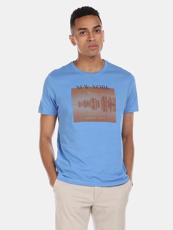 blue printed t-shirt - 17570076 - Zoom Image - 1