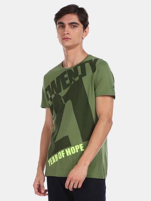 olive green printed t-shirt - 17570105 - Standard Image - 2