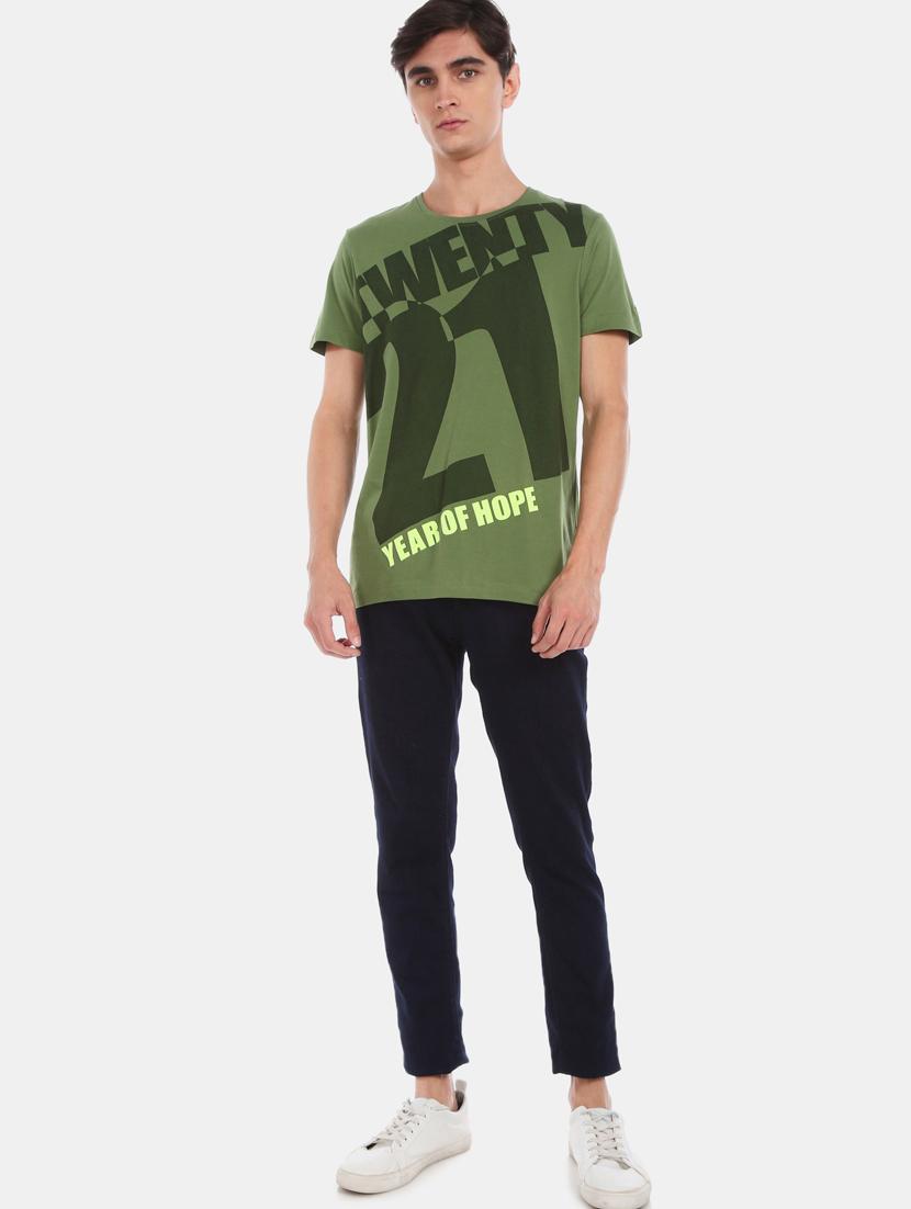 olive green printed t-shirt - 17570105 - Zoom Image - 4