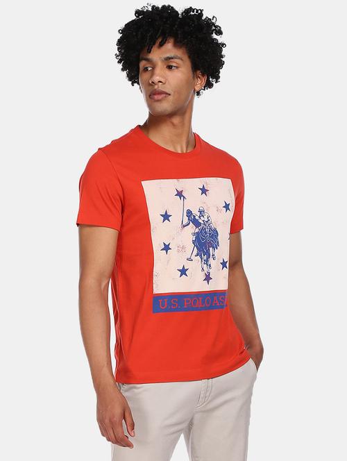 red printed t-shirt - 17570126 - Standard Image - 1