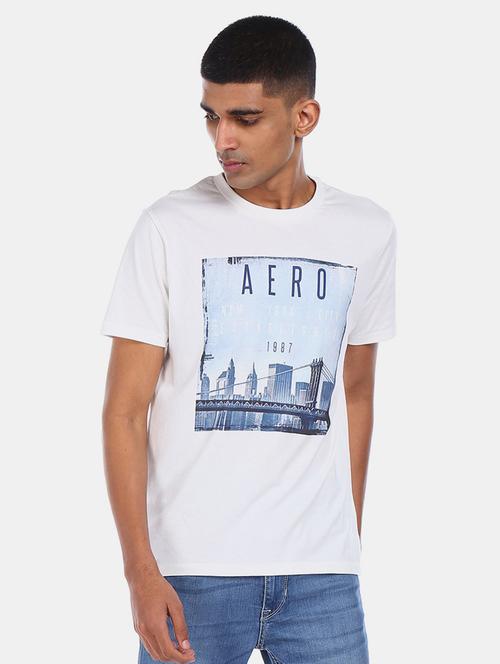 white front print t-shirt - 17570176 - Standard Image - 1