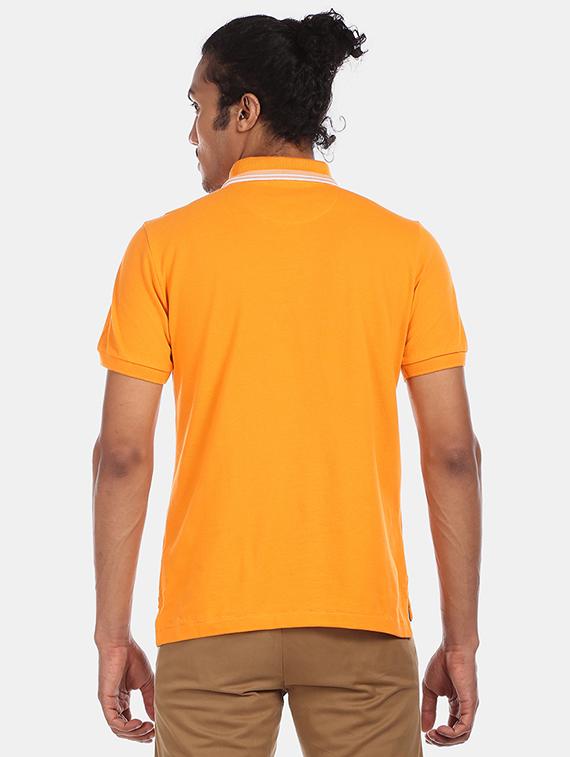 orange solid polo t-shirt - 17570231 - Zoom Image - 3