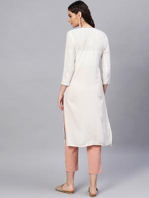 chikankari straight kurta - 17570264 - Standard Image - 3