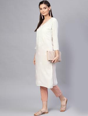chikankari straight kurta - 17570264 - Standard Image - 4
