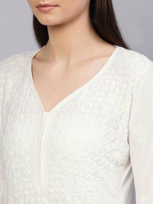 chikankari straight kurta - 17570264 - Standard Image - 5